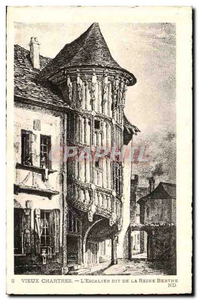 Alt Chartres — Die Treppe, genannt die Treppe der Königin Berthe — ND - Vorderseite