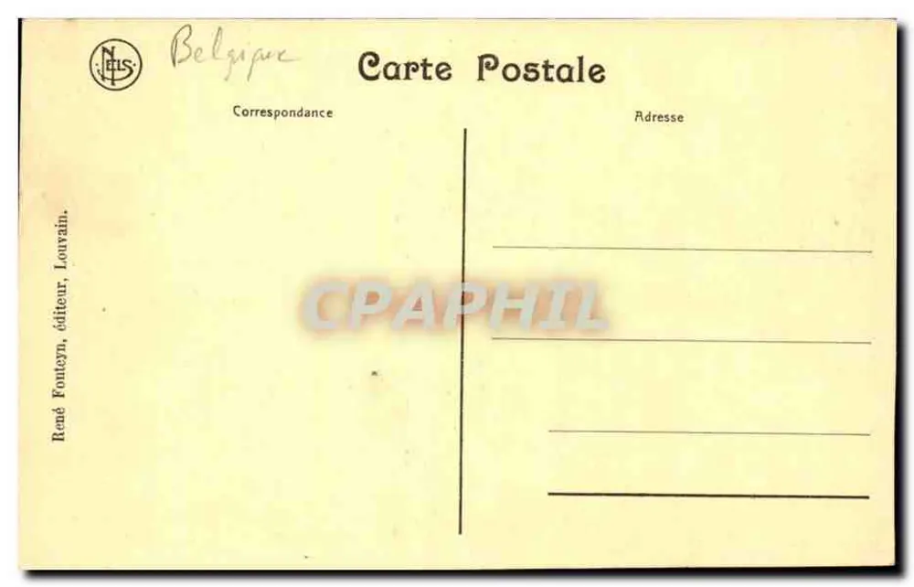 Louvain — Postamtshotel — Verlag René Fonteyn - Rückseite