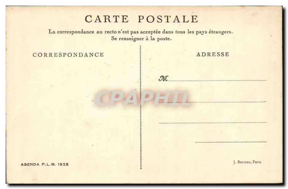 Pontarlier — Die alten Mauern — Agenda P.L.M. 1928 - Rückseite