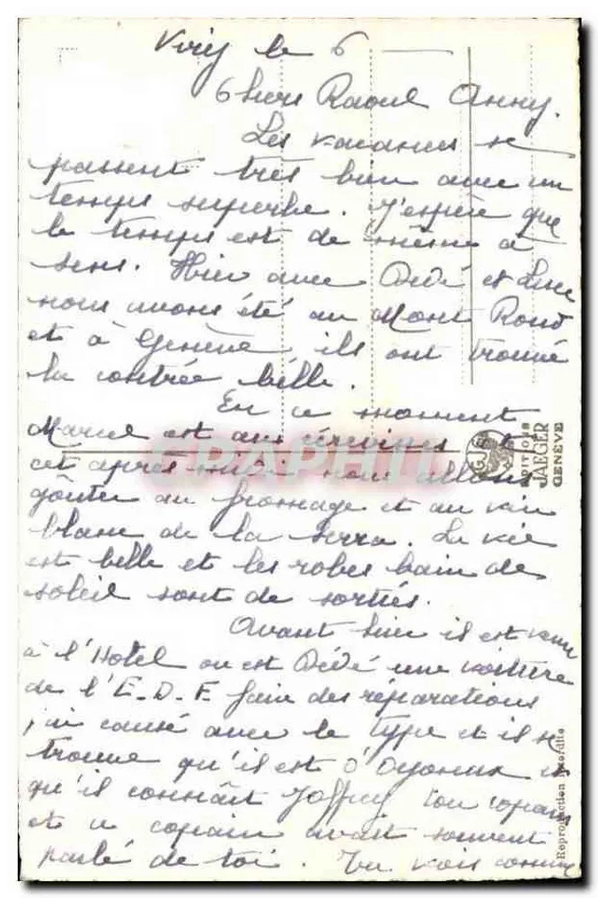 Das Palais der Vereinten Nationen — Genf — Verlag Jaeger, Nr. 7177 - Rückseite