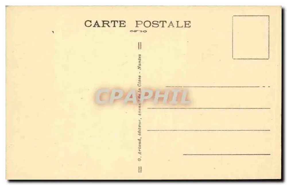 Laval — margens do rio Mayenne e Basílica de Avésnières — G. Arland, editor, Nantes - Verso