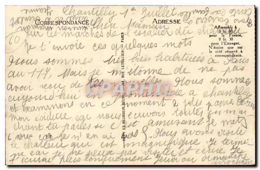 Castelo de Chantilly — Vista geral — ND - Verso