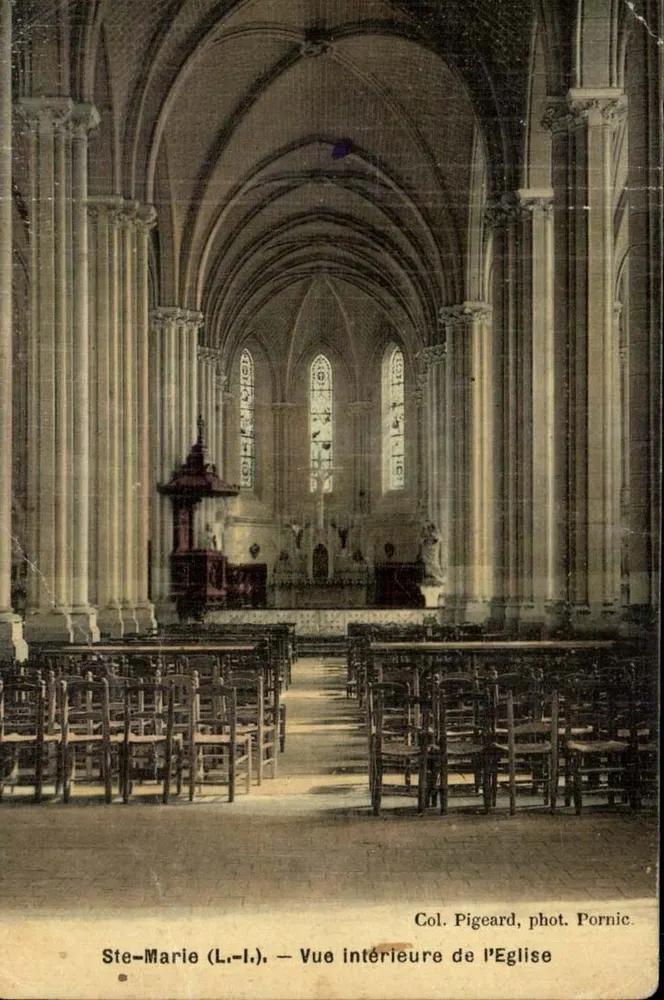 Ste-Marie (L.-I.) — Vista interna da Igreja — Col. Pigeard, fot. Pornic - Frente