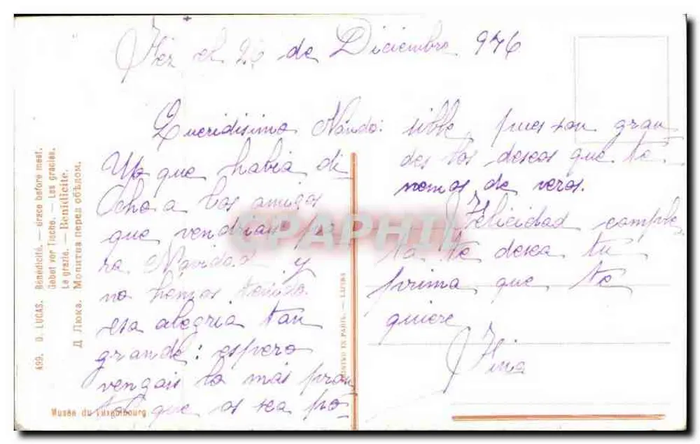 Cena de vida interior — pintura — editor D. Lucas, n° 459 - Verso