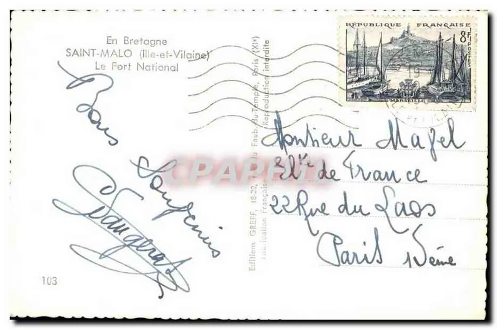 Saint-Malo — O Forte Nacional — Edição Greff - Verso