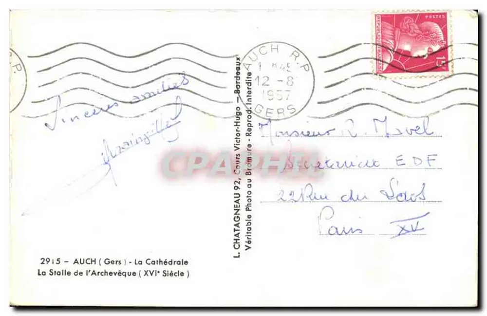 Die Bischofsstühle — 16. Jahrhundert — L. Chataigneau, Auch - Rückseite
