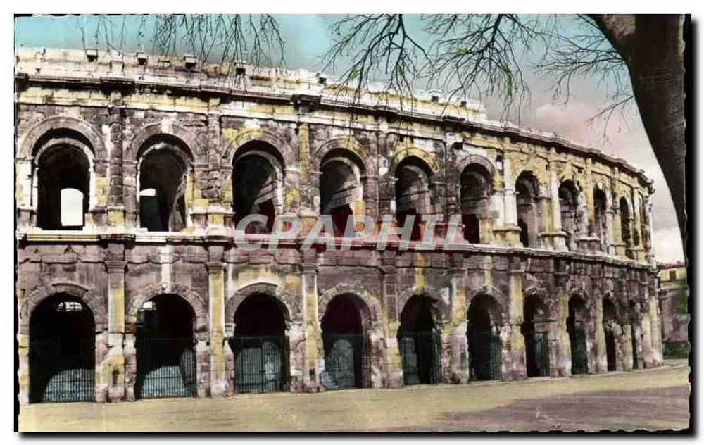 As Arenas de Nîmes — view do Coliseu — editor Éditions de la Poste - Frente