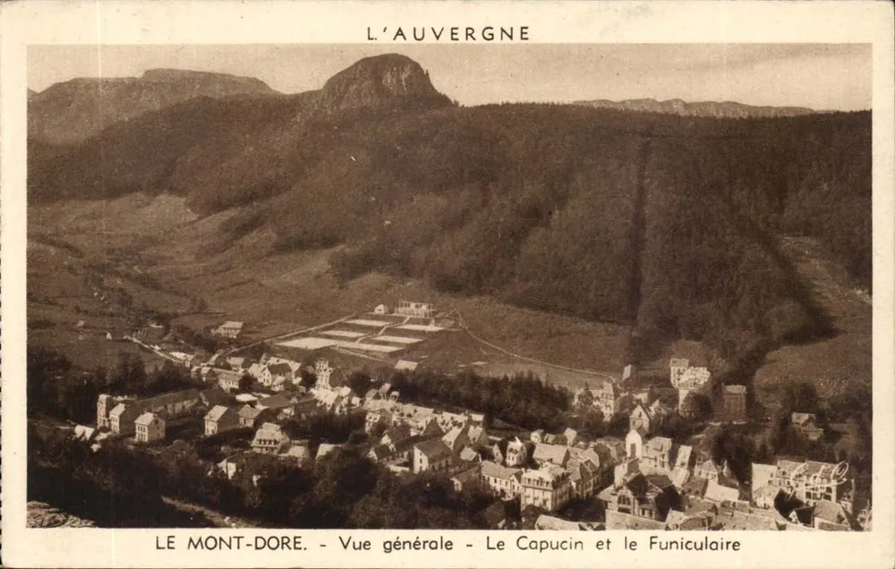 Le Mont-Dore - Allgemeiner Überblick - Le Capucin und der Funicular — L'Auvergne, Verlag Ollergues, n° 1411 - Vorderseite