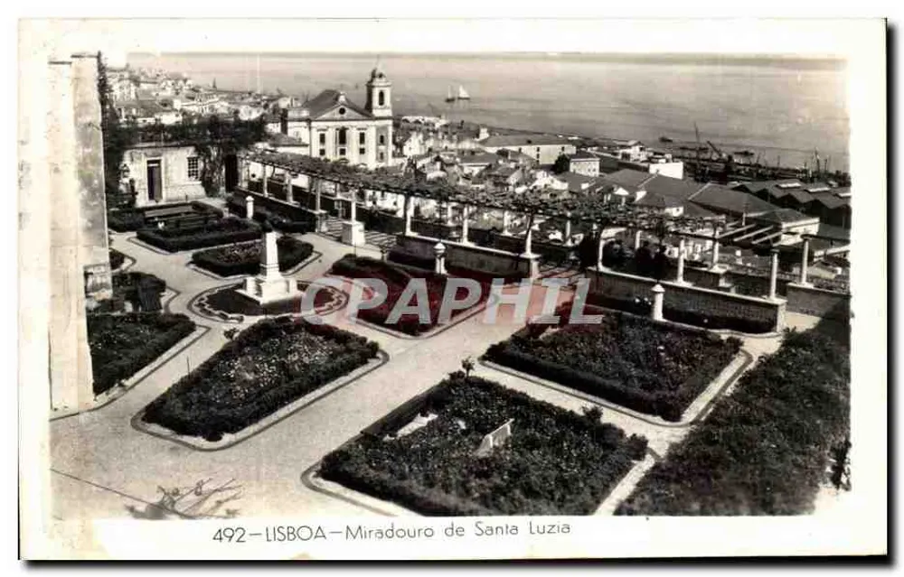 Lissabon — Aussicht von der Santa Luzia-Terrasse — n° 492 - Vorderseite