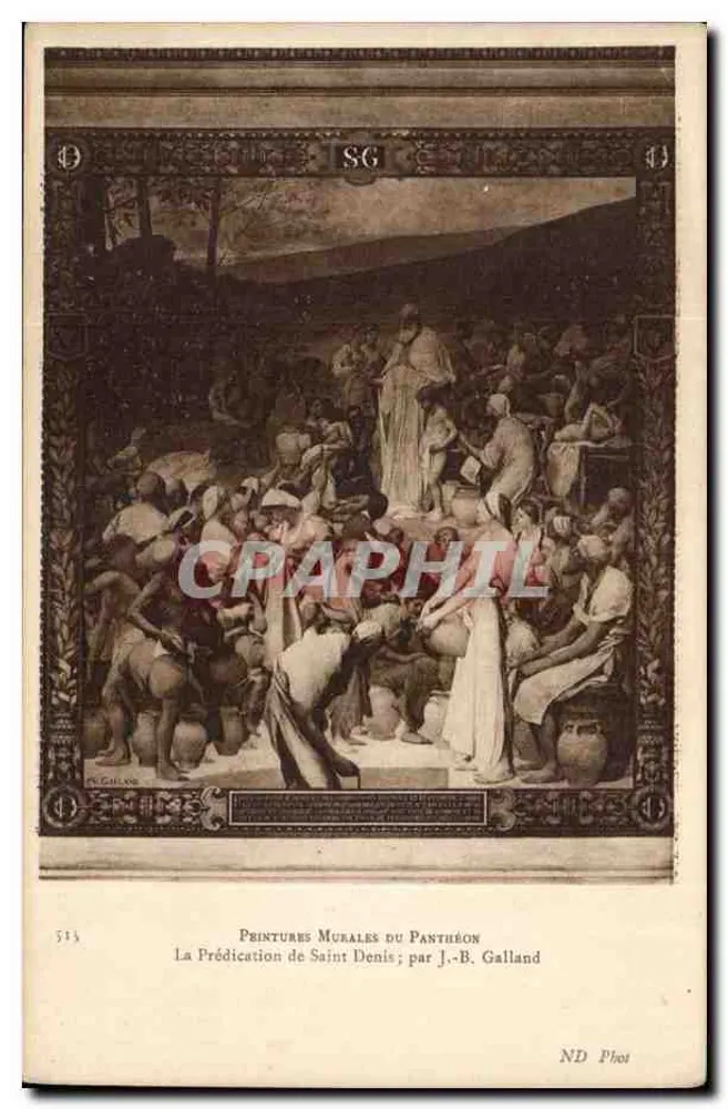 Wandmalereien des Panthéons — Die Predigt des hl. Denis ; von J.-B. Galland — ND Phot - Vorderseite