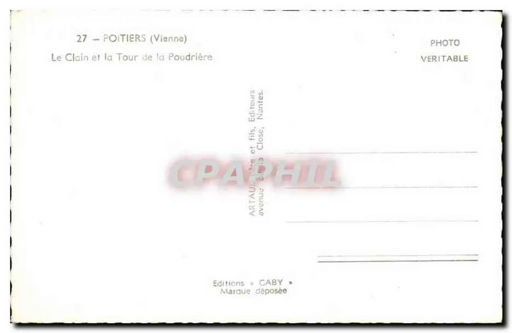 Poitiers (Vienne) — Le Clain und die Pulverburg — Caby Editions - Rückseite