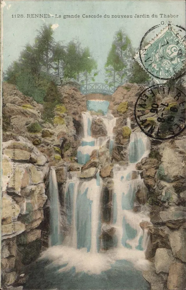 Rennes - Die große Wasserfall des neuen Thabor-Gartens — Verlag E. Rousseiller, n° 1128 - Vorderseite