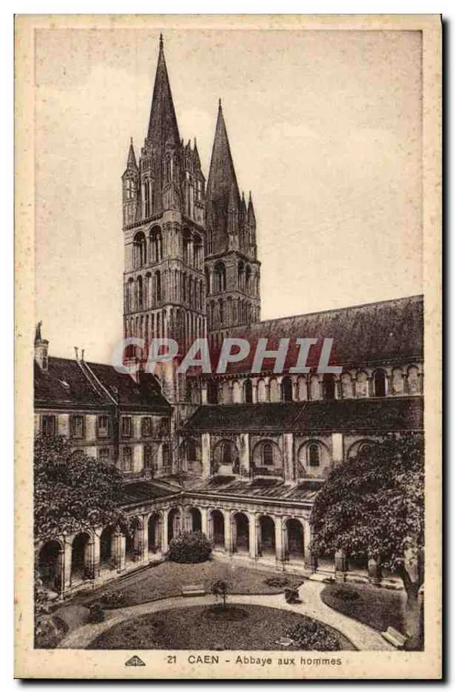 Caen - Abadia dos Homens — vista do claustro e das torres - Frente
