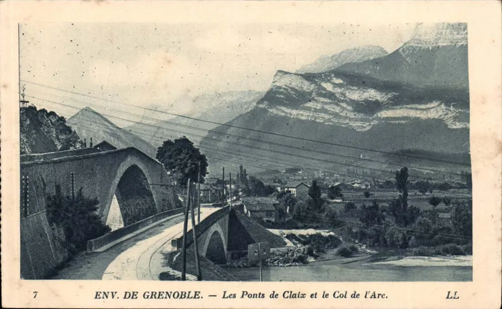 Ansicht von Grenoble — Die Brücken von Claix und der Arc-Pass — LL - Vorderseite
