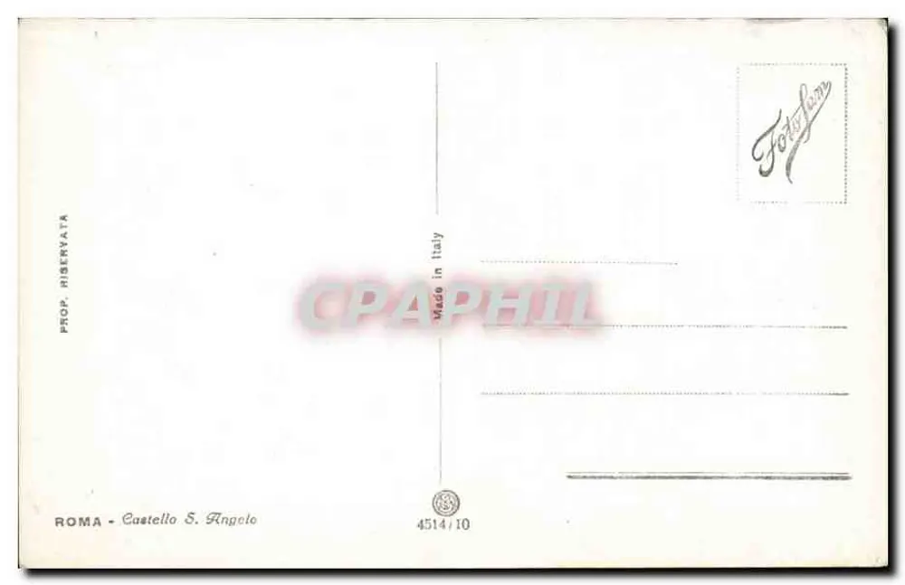 Rome — Ponte Sant'Angelo und Castello Sant'Angelo — Aussicht vom Tevere — Verlag Fotofan, Nr. 4514/10 - Rückseite