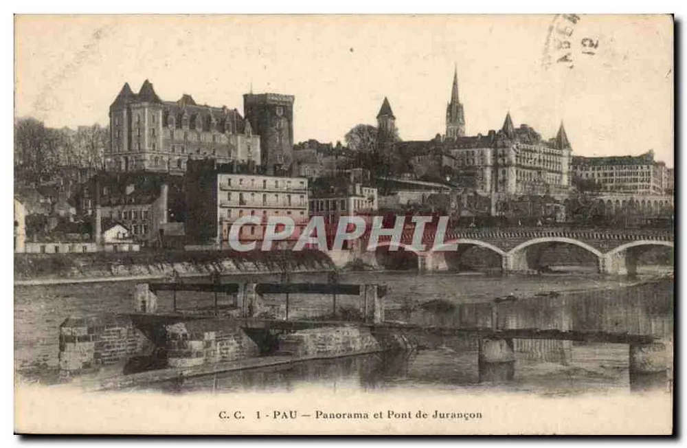 Pau — Panorama y Puente de Jurançon — C.C. 1 - Anverso