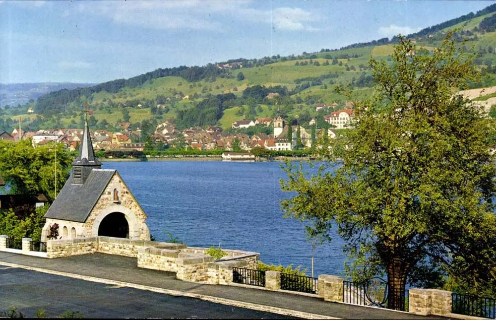 Küssnacht am Rigi, lago de Lucerna — capilla conmemorativa y árbol fatal — n°2379 - Anverso