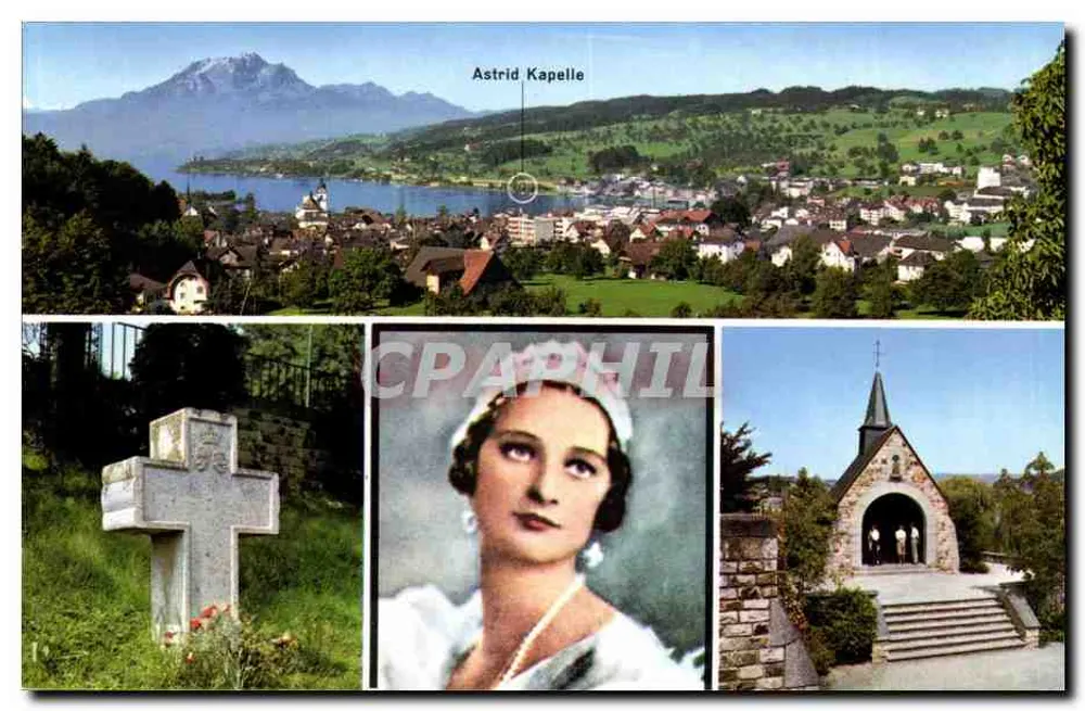 Küssnacht am Rigi mit Pilatus — Astrid-Kapelle-Kapelle — Photoglob-Wehrli AG, Zürich, Nr. 5925 - Vorderseite