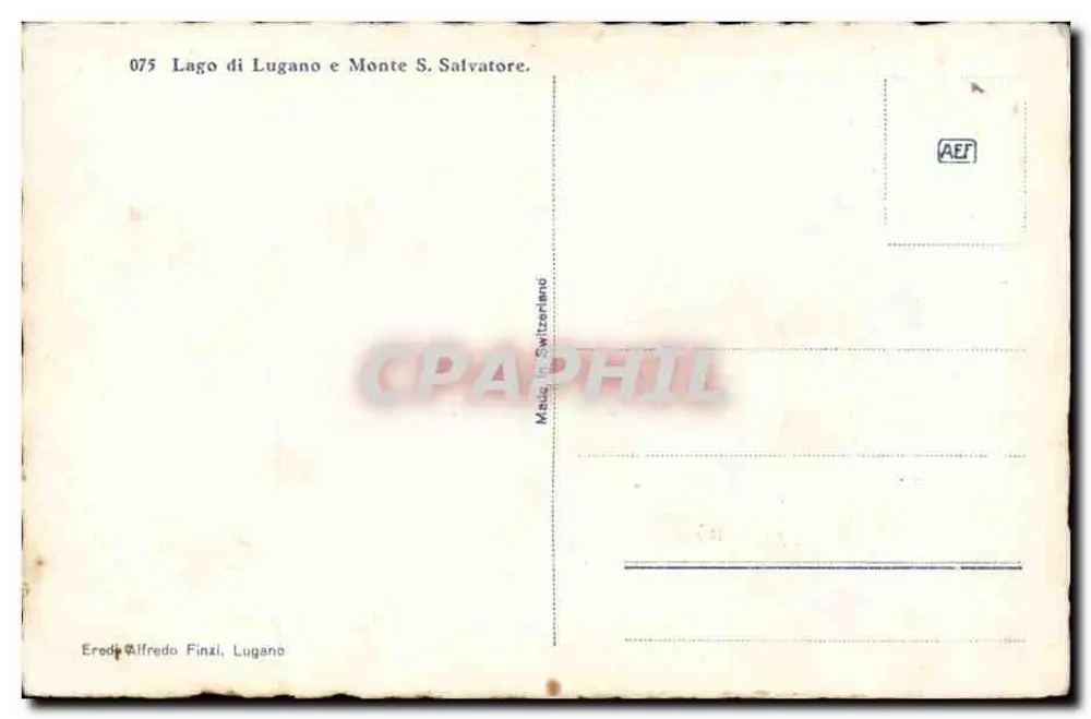 Lago di Lugano e Monte S. Salvatore — 075 — Eredi Alfredo Finzi, Lugano - Rückseite