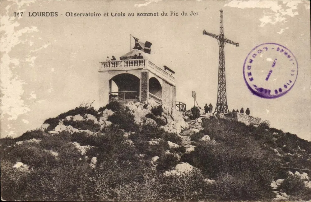 Lourdes - Observatorium und Kreuz am Gipfel des Pic du Jer — n° 147 - Vorderseite