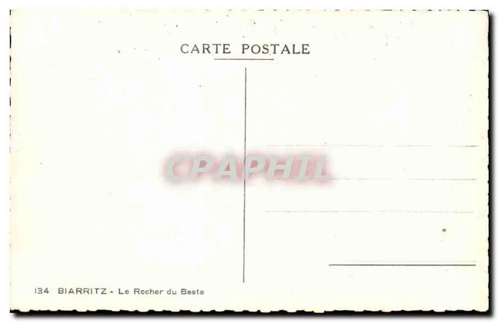 Biarritz — Le Rocher du Basta — n°134 - Verso