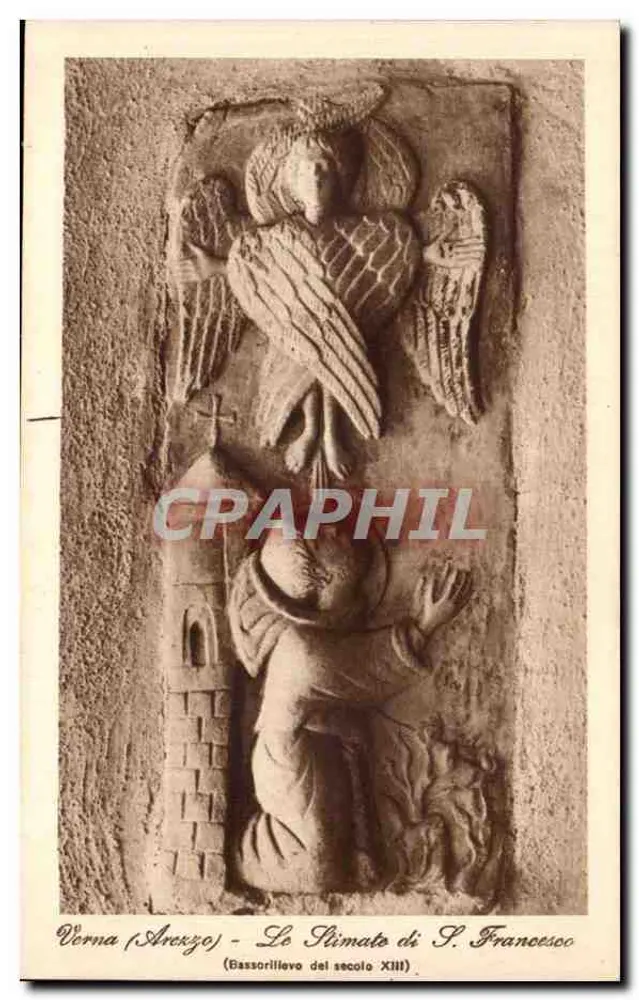 Verna (Arezzo) - Le Stilizzato di S. Francesco (Bassorilievo des 13. Jahrhunderts) - Vorderseite