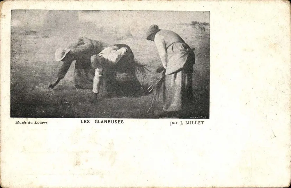 As Colhedoras — reprodução da obra de J. Millet — Museu do Louvre - Frente