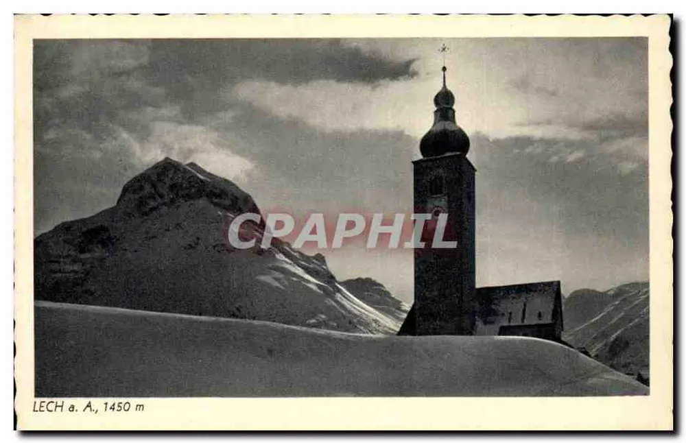 Iglesia en Lech a. Arlberg — 1450 m — Foto Kifedruck, n° 9854 - Anverso