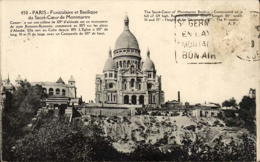 Paris - Seilbahn und Basilika des Heiligen Herzens von Montmartre — Verlag A.P. - Vorderseite