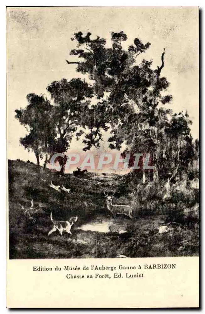 Jagd im Wald — Edition des Musée de l'Auberge Ganne in Barbizon, Ed. Luniot - Vorderseite