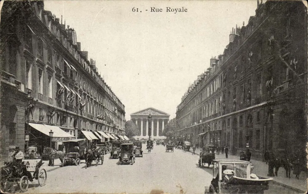 Rue Royale — Aussicht der Straße mit dem Panthéon im Hintergrund — unbekannter Verlag, Seriennummer 61 - Vorderseite