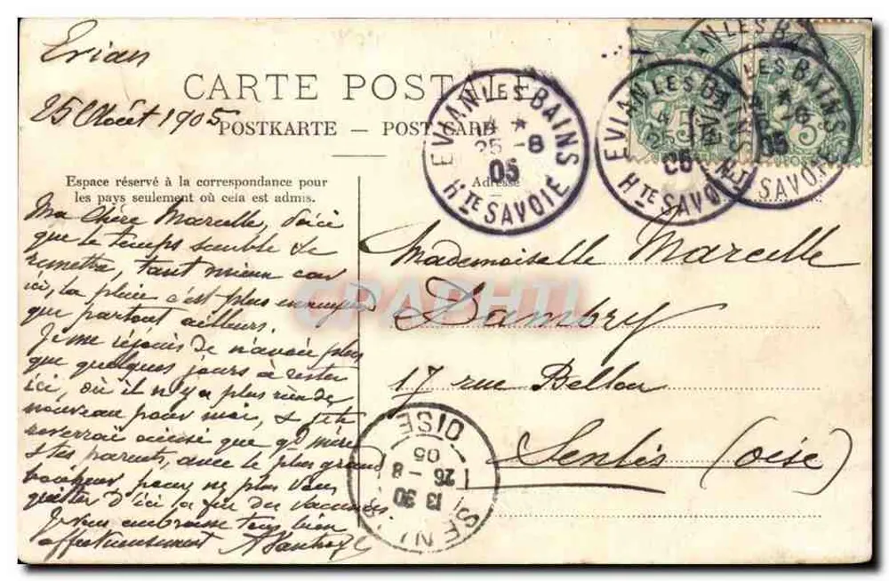 Evian-les-Bains e a Dent d'Oche — C.P.N. 4332 - Verso