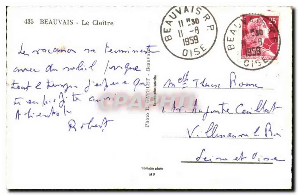 Beauvais — Klasztor — Fot. R. GATELET — n°435 - Rewers