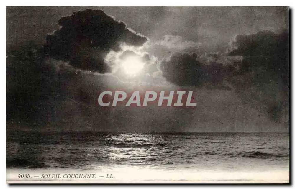 Pôr do sol — cena marítima — LL, n° 4035 - Frente