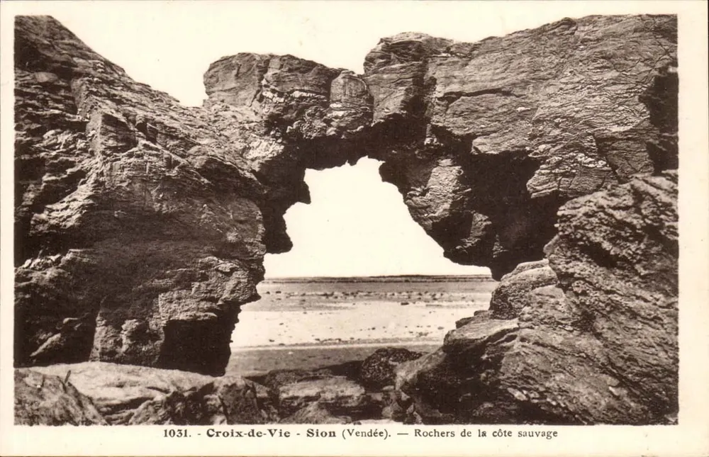 Croix-de-Vie - Sion (Vendée) — Felsen der wilden Küste — Phototypie Jehly-Pouphe - Vorderseite