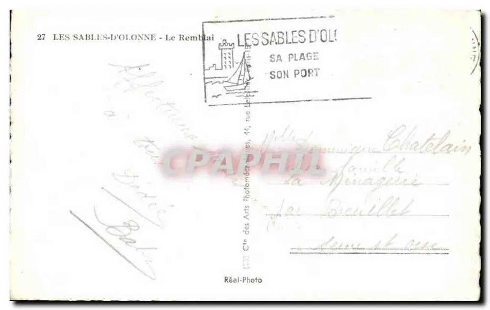 Les Sables-d'Olonne — A praia e o porto — Cité des Arts Photomécaniques - Verso