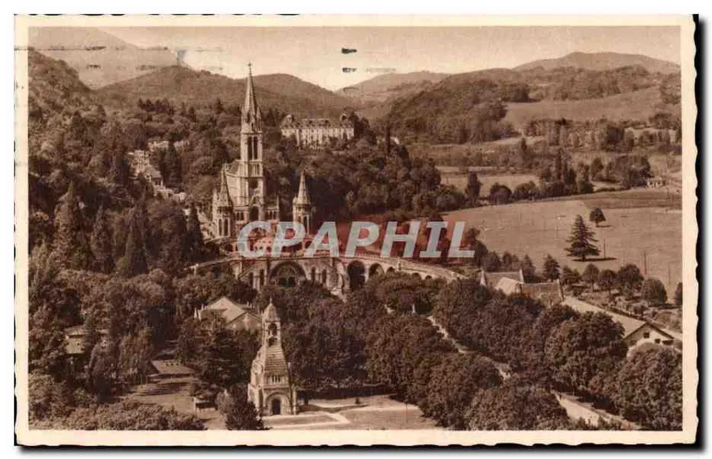 Lourdes — La Basilique vue du Château-Fort — Édition Photo Quinter, Lourdes - Recto