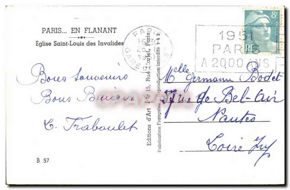 Église Saint-Louis des Invalides — Paris — Éditions d'Art Française - Verso