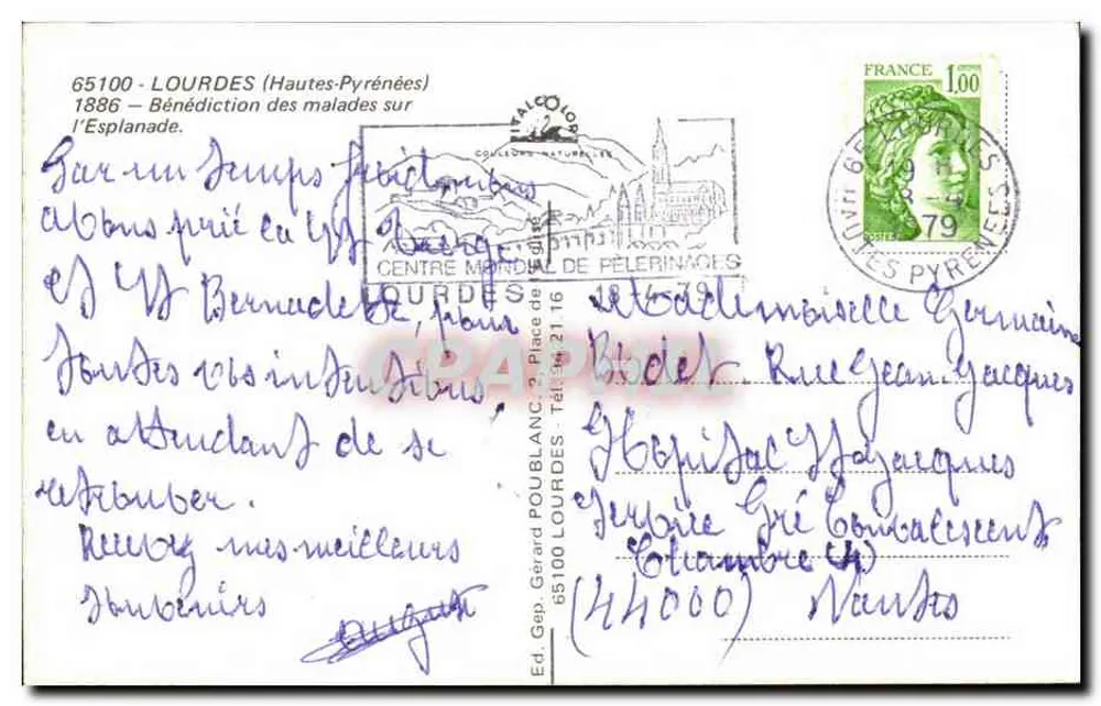 Lourdes — Bendición a los enfermos en la Esplanade — Ed. Gep. Poulblanc - Reverso