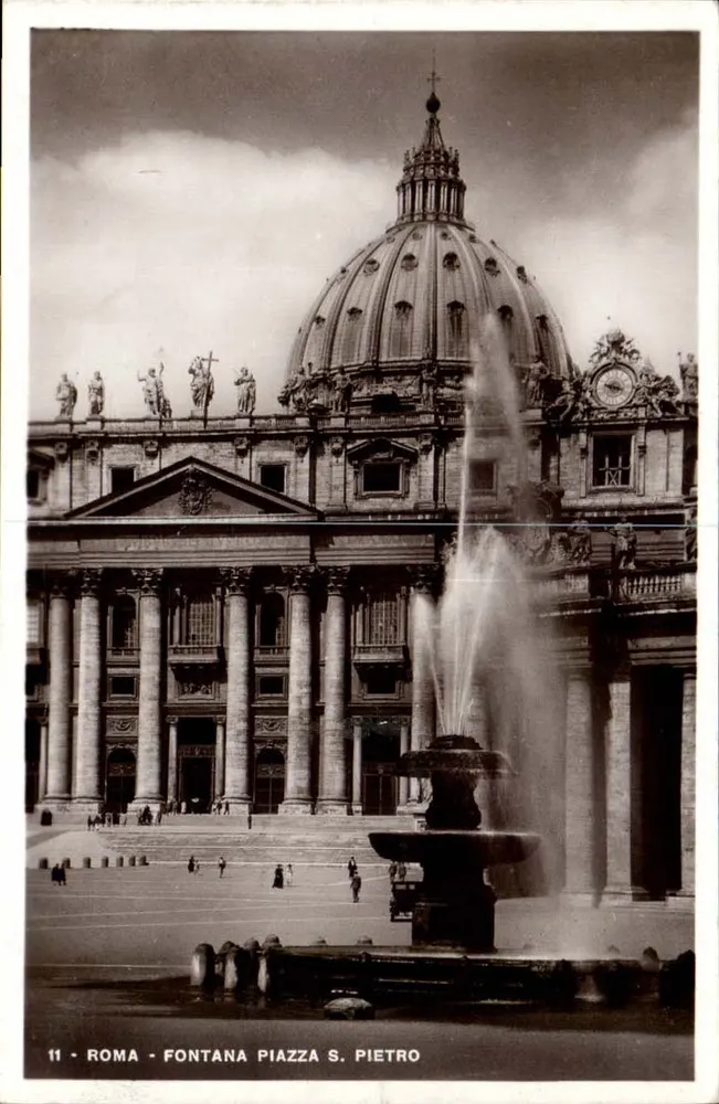 Rom - Fontana Piazza S. Pietro — Éd. E. Verdesi, n°11 - Vorderseite