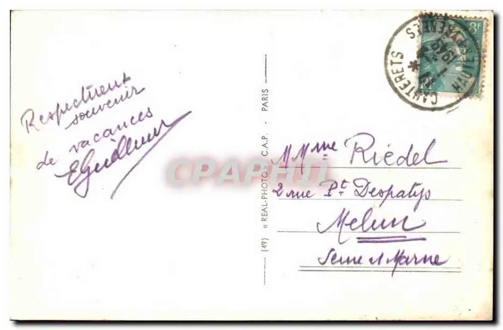 Cauterets — O Lago de Gaube — editor C.A.P. n° (49) - Verso