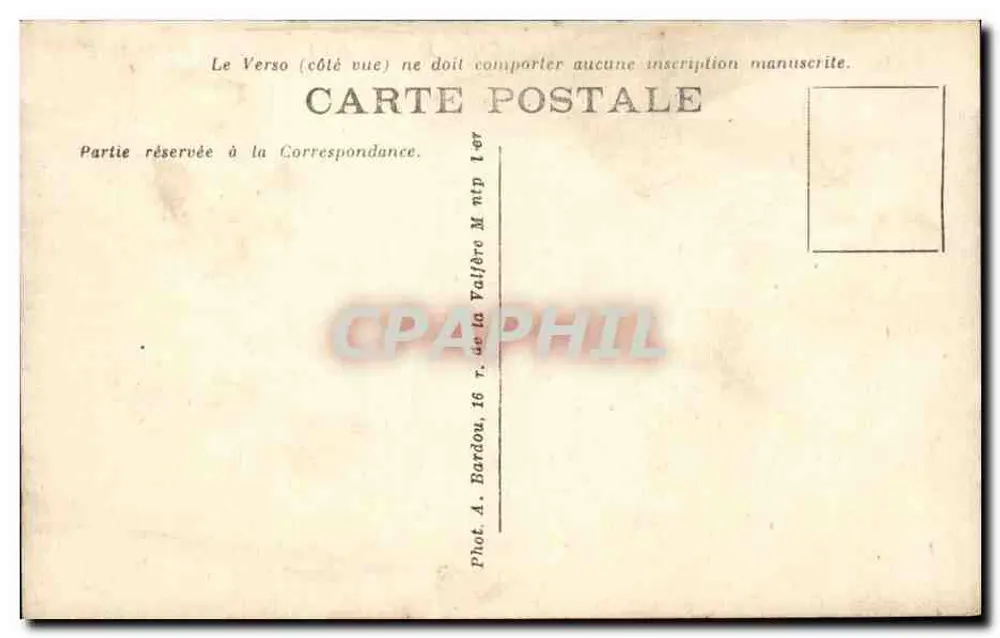 Montpellier — O Hotel das Postas e a Prefeitura — Fot. A. Bardou, 16 r. da Valfère - Verso