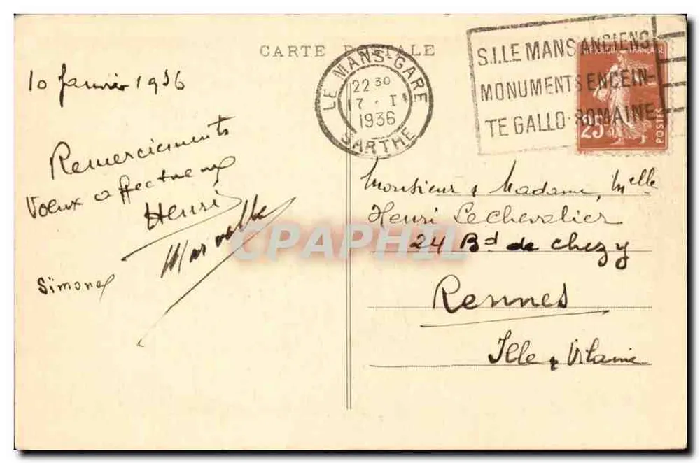 Paris - Ilha de La Cité — cliché da Compagnie Aérienne Française - Verso