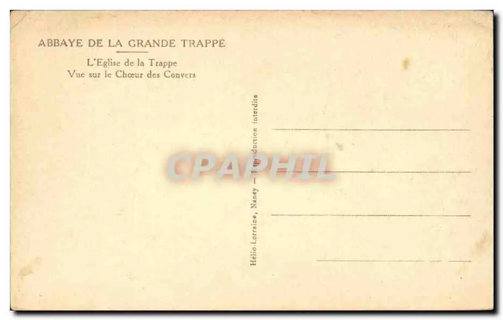 Abbaye de la Grande Trappe — Blick auf den Chor der Convers — Héloïs-Lorraine, Nancy - Rückseite