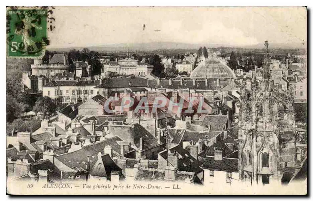 Alençon — Vista geral tirada da Notre-Dame — LL, n°59 - Frente