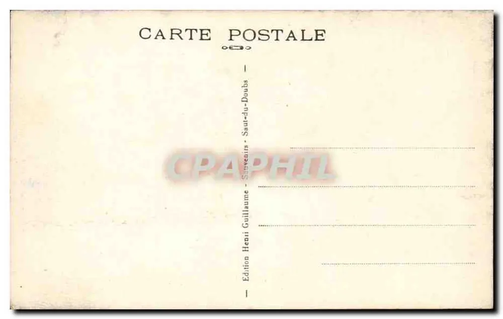 O SAUT do DOUBS — Editor Henri Guillaume - Verso