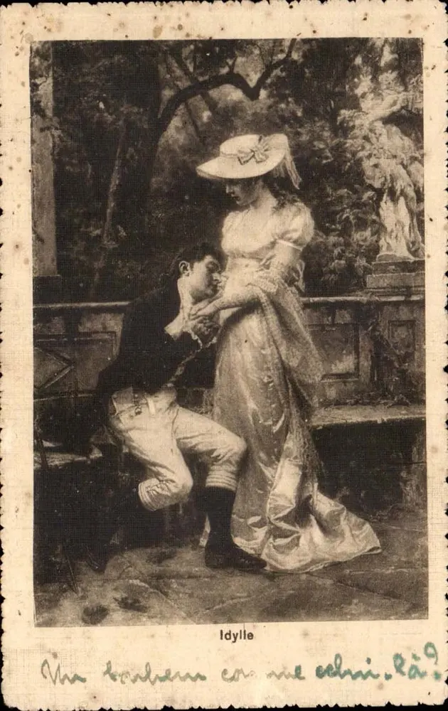 Idílio — cena de pedido de casamento — editor Concessionário F. Chio - Paris, n°10 - Frente
