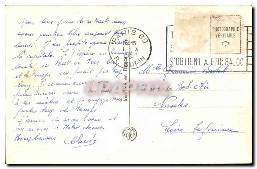 Paris — O Arco do Triunfo da Estrela — AN Paris, n° 646 - Verso