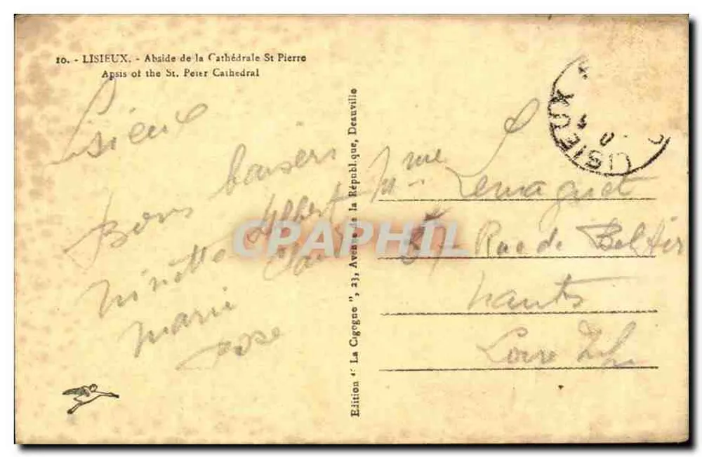 Lisieux — Abside da Catedral São Pedro — Edição: A Cegonha, Deauville - Verso