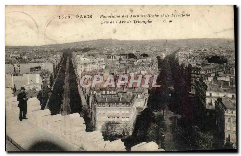 Paris — Panorama der Straßen Hoche und Friedland vom Arc de Triomphe aus — C. M. - Vorderseite